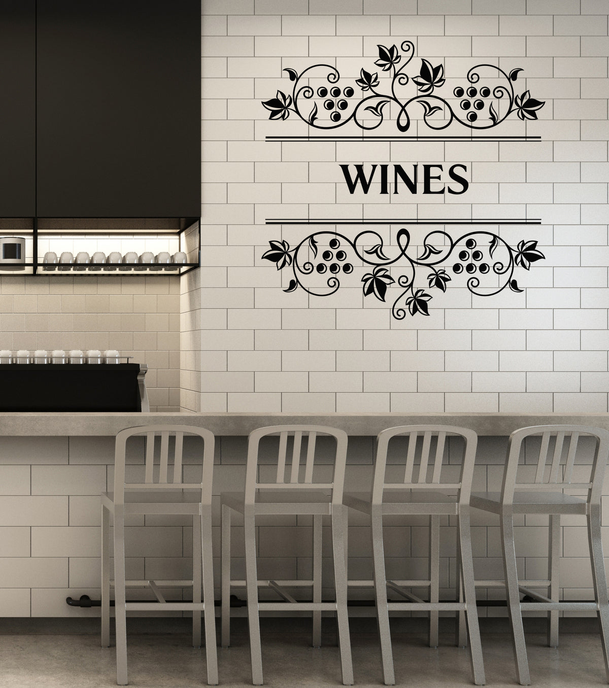Vinyl Wall Decal Wine Grape Bar Shop Decor Stickers Mural (ig6
