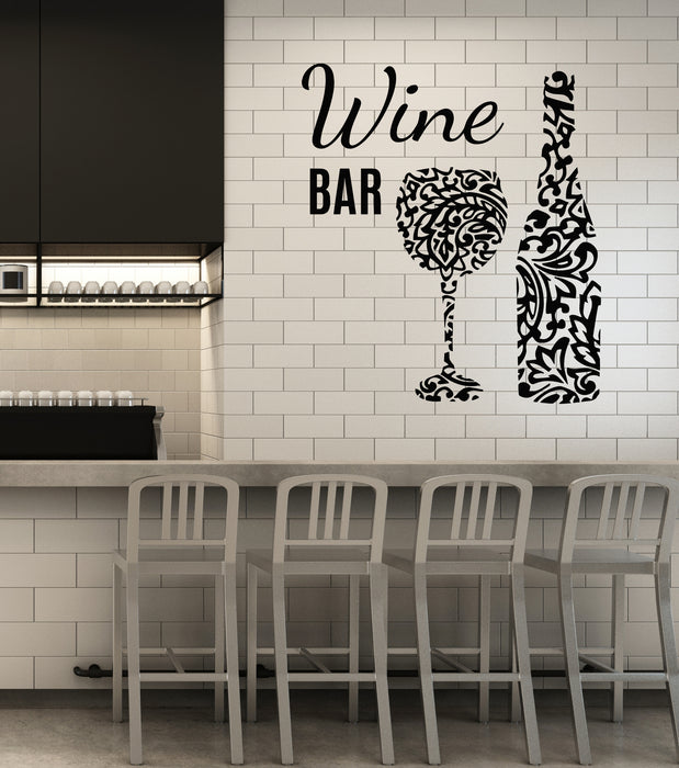 Vinyl Wall Decal Bar Wine Shop Restaurant Glass Alcohol Drinks Stickers Mural (g3312)