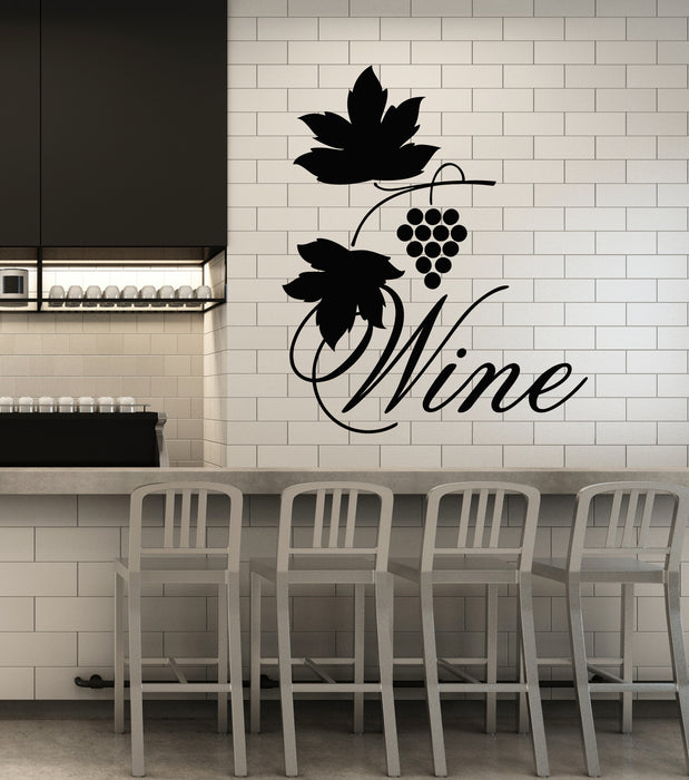 Vinyl Wall Decal Vine Wine Alcohol Drink Cafe Restaurant Stickers Mural (g4880)