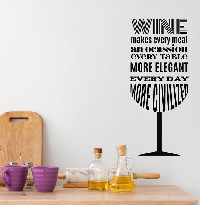 Vinyl Wall Decal Wine Shop Restaurant Kitchen Quote Words Stickers Mural (g5574)