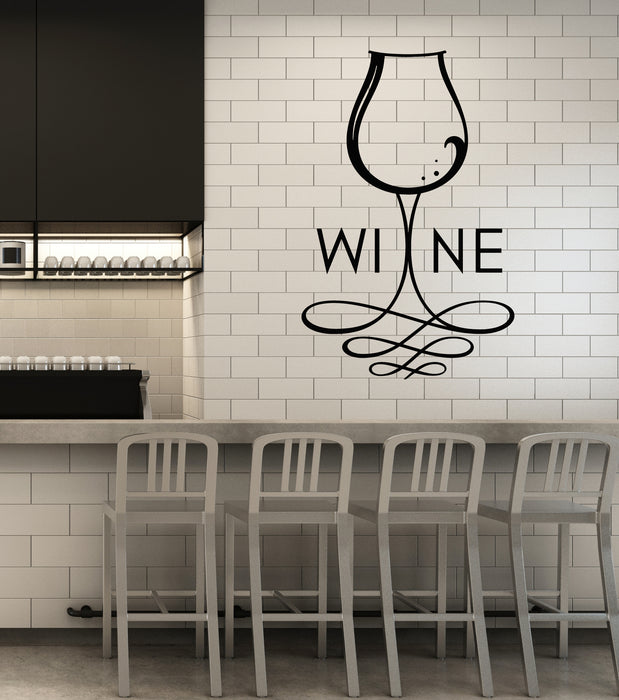 Vinyl Wall Decal Drinking Wine Shop Glass Alcohol Restaurant Stickers Mural (g7380)