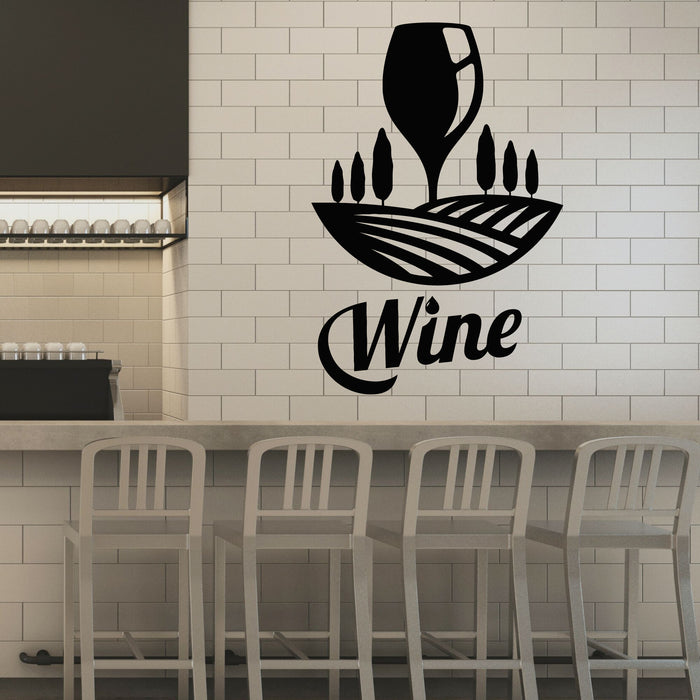 Vinyl Wall Decal Glass Wine Glass Drink Alcohol Restaurant Stickers Mural (g8102)