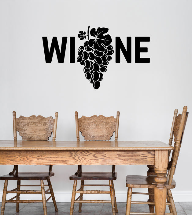 Wine Vinyl Wall Decal Vine Grape Decor for Wine Shops Bars Stickers Mural (k039)