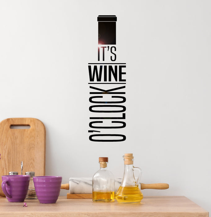 Vinyl Wall Decal Wine Quote Bottle Alcohol Bar Restaurant Decor Stickers Unique Gift (ig4499)