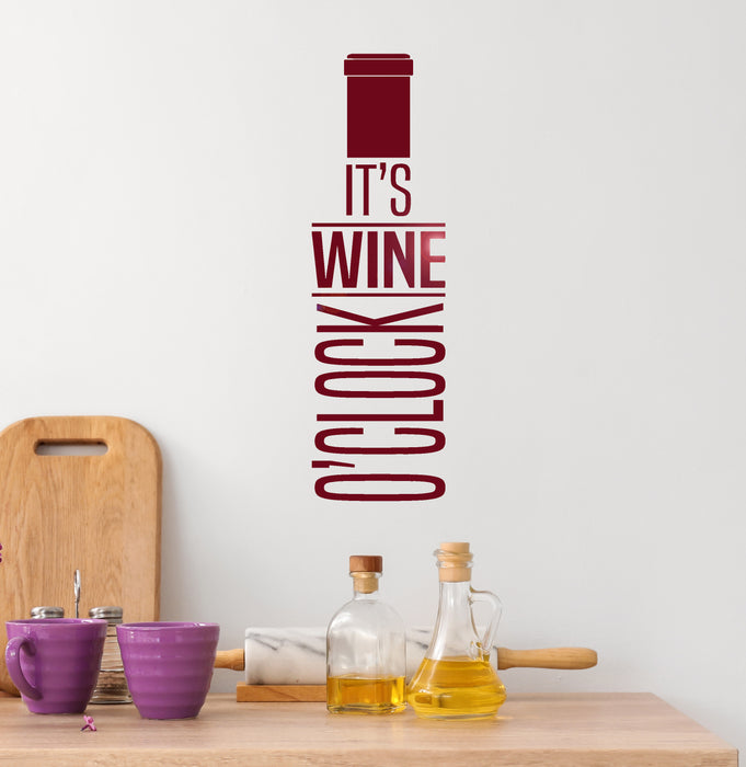 Vinyl Wall Decal Wine Quote Bottle Alcohol Bar Restaurant Decor Stickers Unique Gift (ig4499)