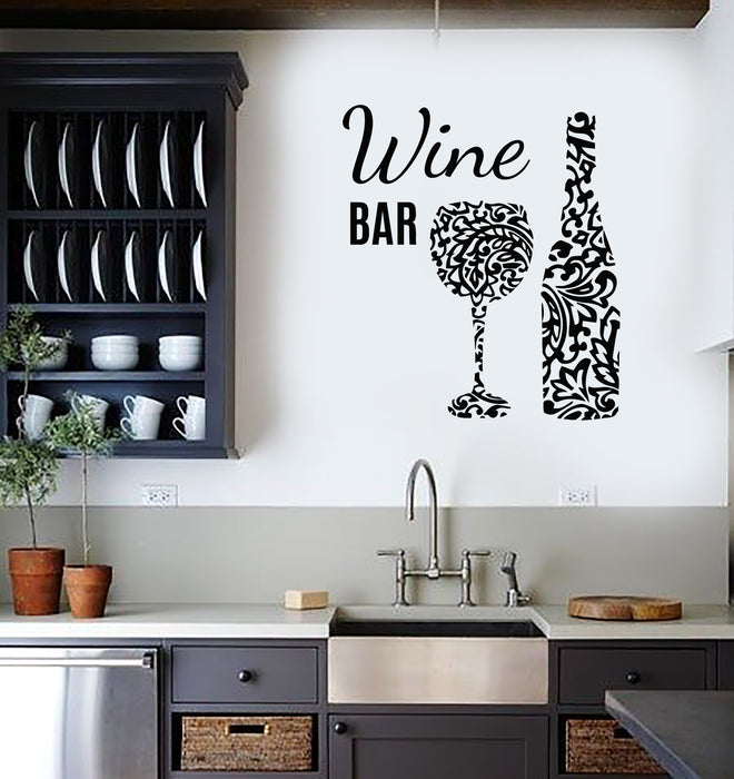 Vinyl Wall Decal Bar Wine Shop Restaurant Glass Alcohol Drinks Stickers Mural (g3312)