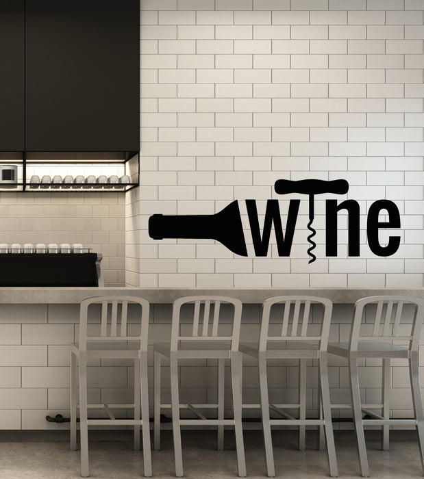 Vinyl Wall Decal Bar Art Wine Corkscrew Alcohol Bottle Opener Stickers Mural (g3433)