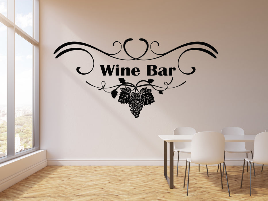 Vinyl Wall Decal Grape Branch Vine Wine Shop Restaurant Stickers Mural (g3467)