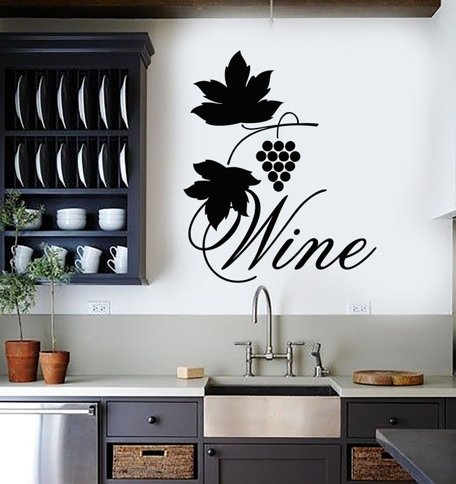 Vinyl Wall Decal Vine Wine Alcohol Drink Cafe Restaurant Stickers Mural (g4880)