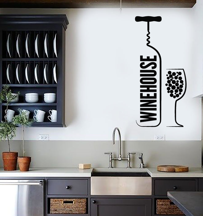 Vinyl Wall Decal Wine House Bar Bottle Opener Alcohol Stickers Mural (g6436)