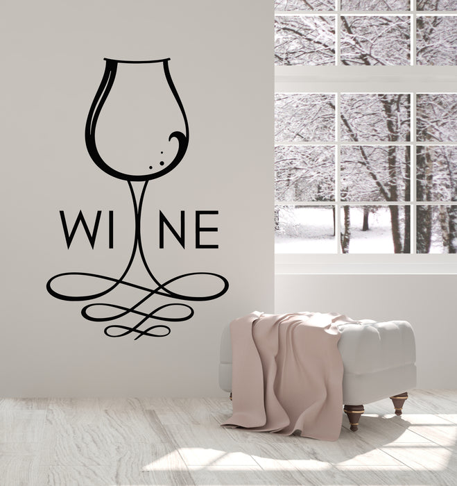 Vinyl Wall Decal Drinking Wine Shop Glass Alcohol Restaurant Stickers Mural (g7380)