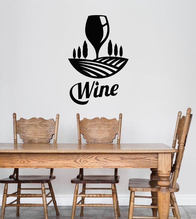 Vinyl Wall Decal Glass Wine Glass Drink Alcohol Restaurant Stickers Mural (g8102)