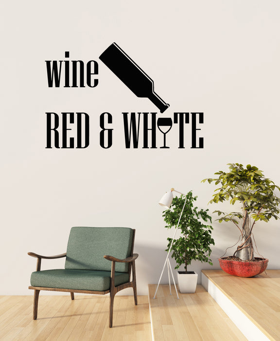 Vinyl Wall Decal Lettering Wine Store Red White Alcohol Drinks Stickers Mural (g8298)