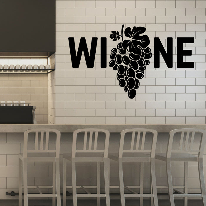 Wine Vinyl Wall Decal Vine Grape Decor for Wine Shops Bars Stickers Mural (k039)