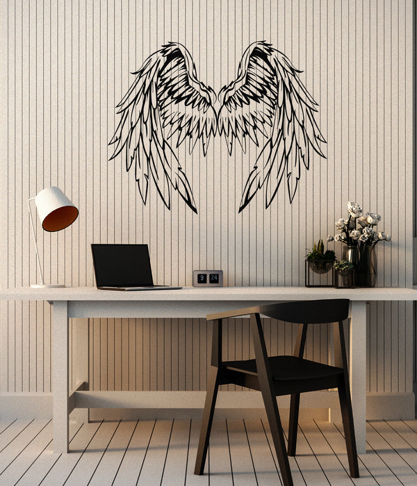 Vinyl Wall Decal Beautiful Angel Wings Symbols Girl Teen Room Stickers Mural (g7195)