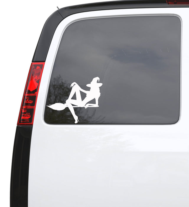Auto Car Sticker Decal Witch Broom Halloween Truck Laptop Window 6.1" by 5" Unique Gift ig099c