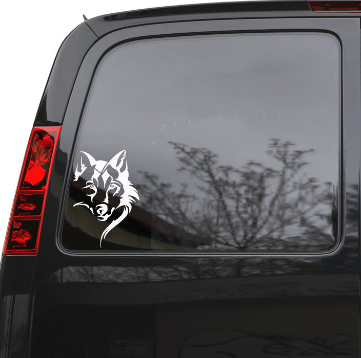 Auto Car Sticker Decal Wolf Head Tribal Predator Truck Laptop Window 5" by 7.5" Unique Gift ig4146c