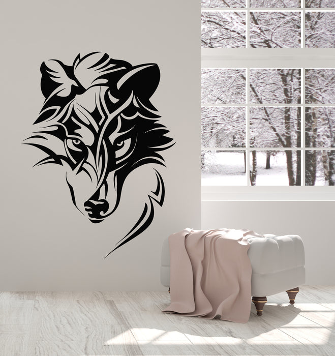 Vinyl Wall Decal Abstract Celtic Wolf Predator Ornament Head Stickers Mural (g2423)