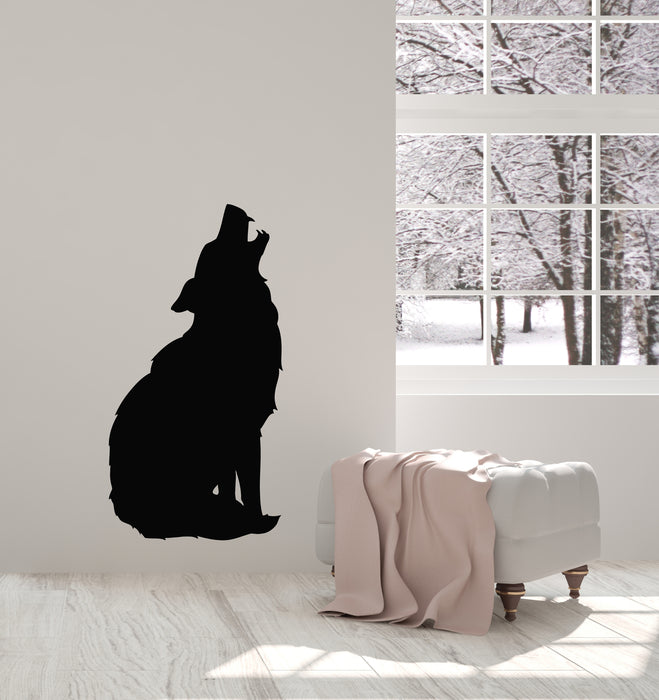 Vinyl Wall Decal Silhouette Wolf Predator Animal Wolf's Howl Stickers Mural (g467)