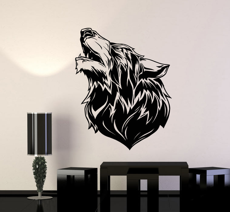 Vinyl Wall Decal Wolf Head Tribal Lone Animal Forest Beast Stickers Mural (g509)