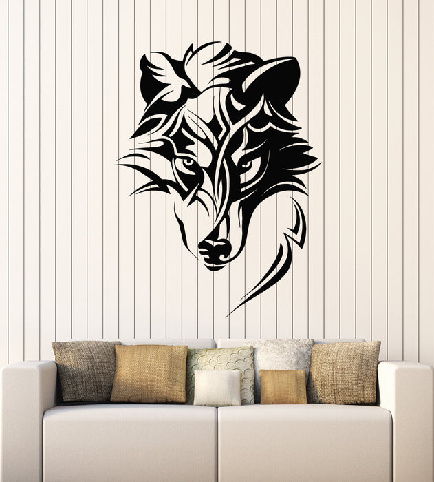 Vinyl Wall Decal Abstract Celtic Wolf Predator Ornament Head Stickers Mural (g2423)