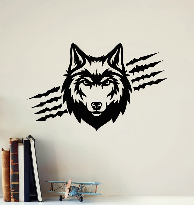Vinyl Wall Decal Wolf Predator Ornament Head Wild Animal Stickers Mural (g5435)