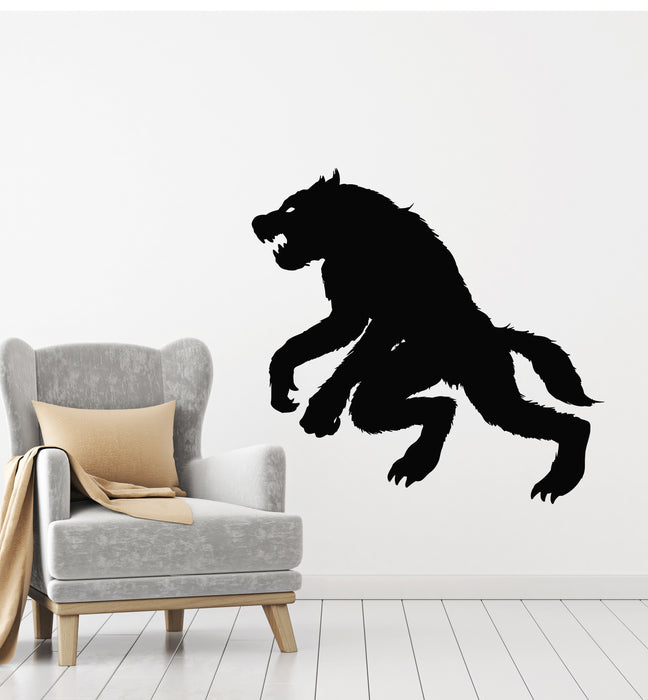 Vinyl Wall Decal Werewolf Silhouette Wolf Fantasy Mythology Stickers Mural (g7326)