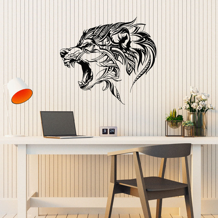 Vinyl Wall Decal Beautiful Wolf Wild Animal Predator Tribal Stickers Mural (g8303)