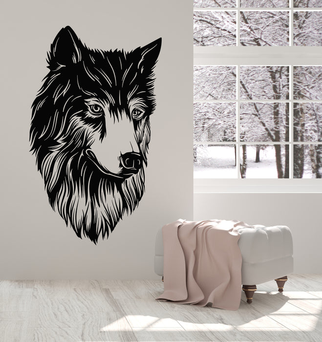 Vinyl Wall Decal Wolf Head Animal Tribal Predator Art Stickers Mural (g3163)