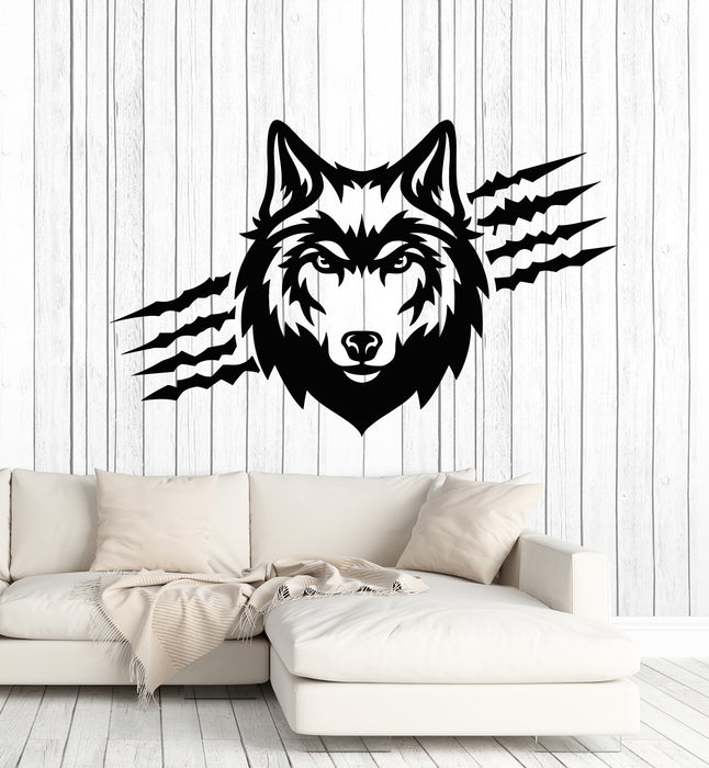 Vinyl Wall Decal Wolf Predator Ornament Head Wild Animal Stickers Mural (g5435)