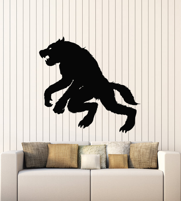 Vinyl Wall Decal Werewolf Silhouette Wolf Fantasy Mythology Stickers Mural (g7326)