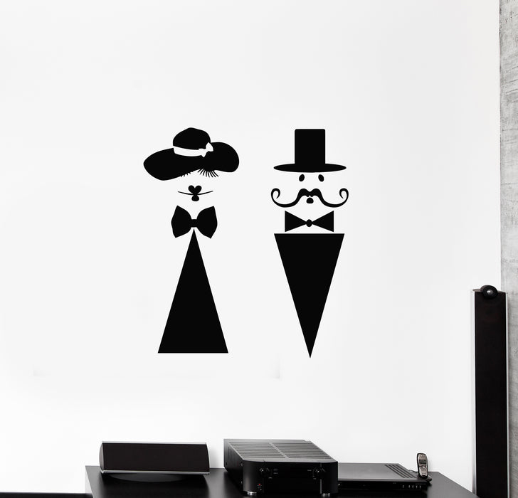 Vinyl Wall Decal Ladies Gents Hygienic Place Lavatory Badge Emblem WC Stickers Mural (g289)