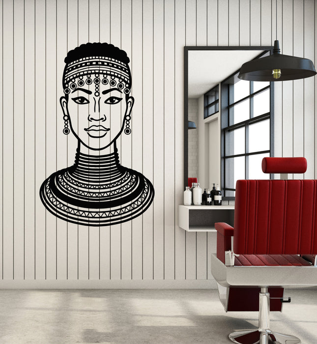 Vinyl Wall Decal African Beauty Woman Black Lady Afro Style Stickers Mural (g1108)