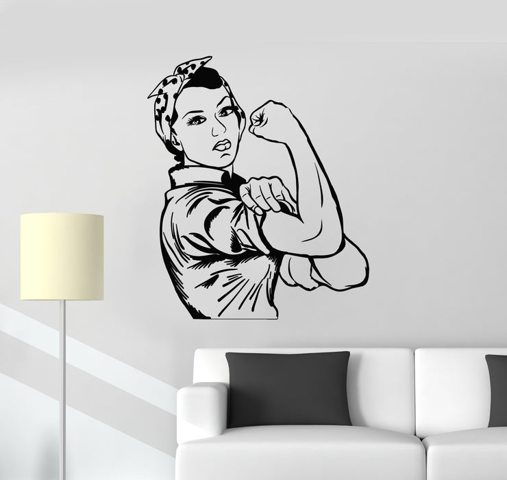 Vinyl Wall Decal Girl Power Woman Strength Feminism Stickers Mural (g1109)