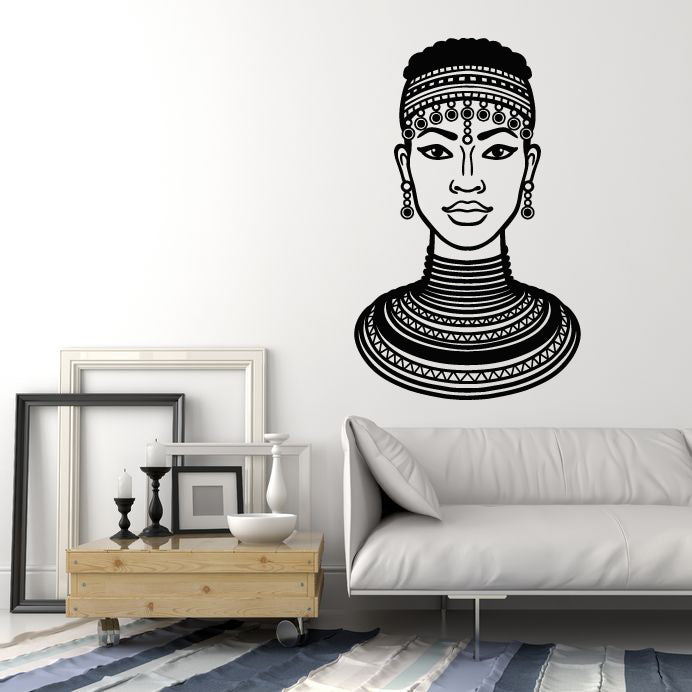 Vinyl Wall Decal African Beauty Woman Black Lady Afro Style Stickers Mural (g1108)