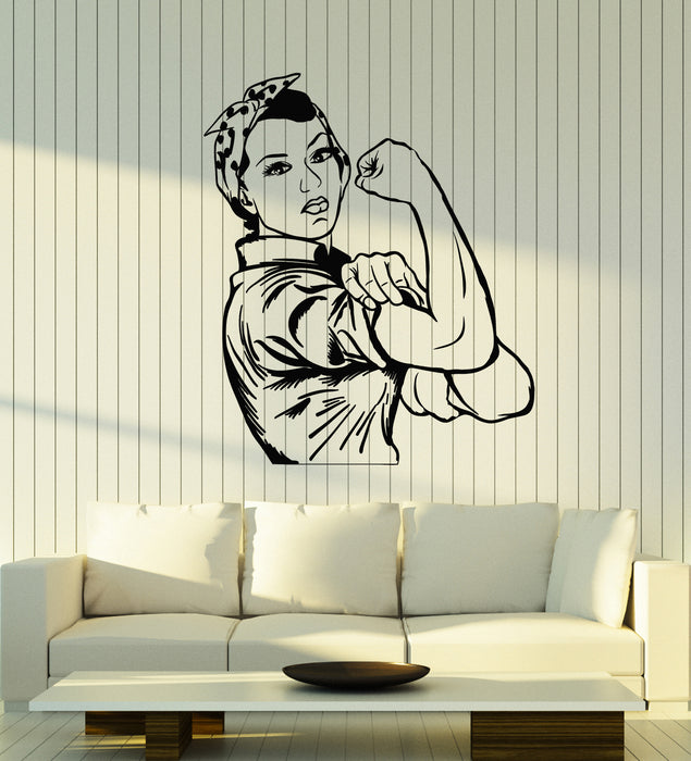 Vinyl Wall Decal Girl Power Woman Strength Feminism Stickers Mural (g1109)