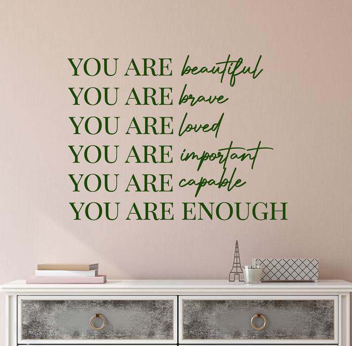 Vinyl Wall Decal Inspirational Quote Beauty Quote Woman Girl Room Female Decor Stickers Mural (ig6490)