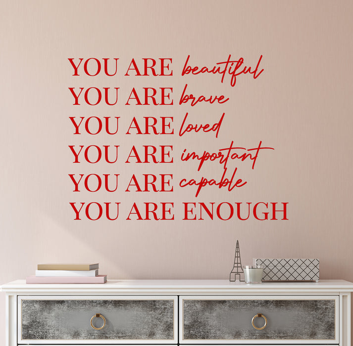 Vinyl Wall Decal Inspirational Quote Beauty Quote Woman Girl Room Female Decor Stickers Mural (ig6490)