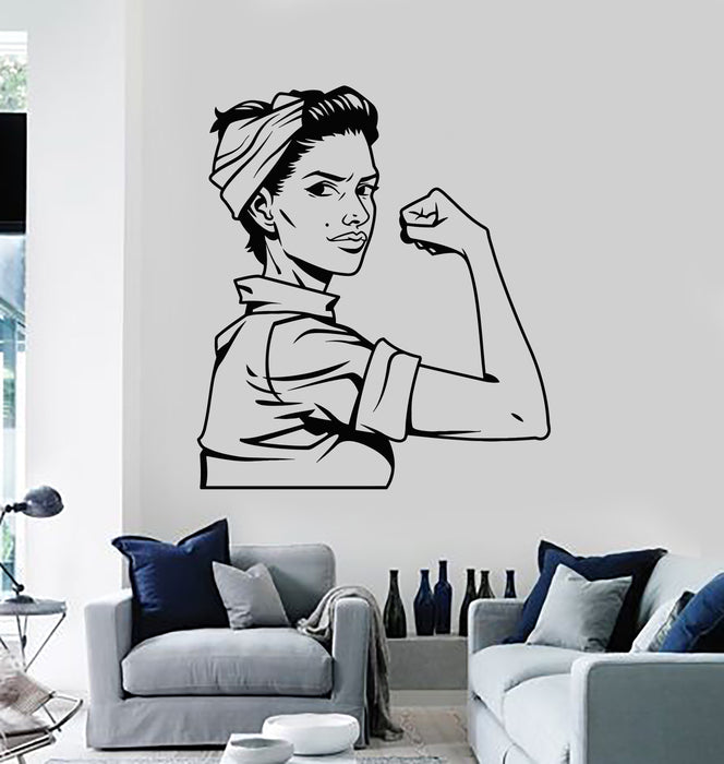 Autocollant mural en vinyle Féminisme Fille Force Femmes Pouvoir Autocollants Mural (g5175)