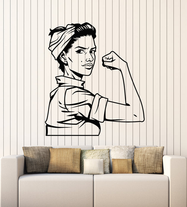 Autocollant mural en vinyle Féminisme Fille Force Femmes Pouvoir Autocollants Mural (g5175)