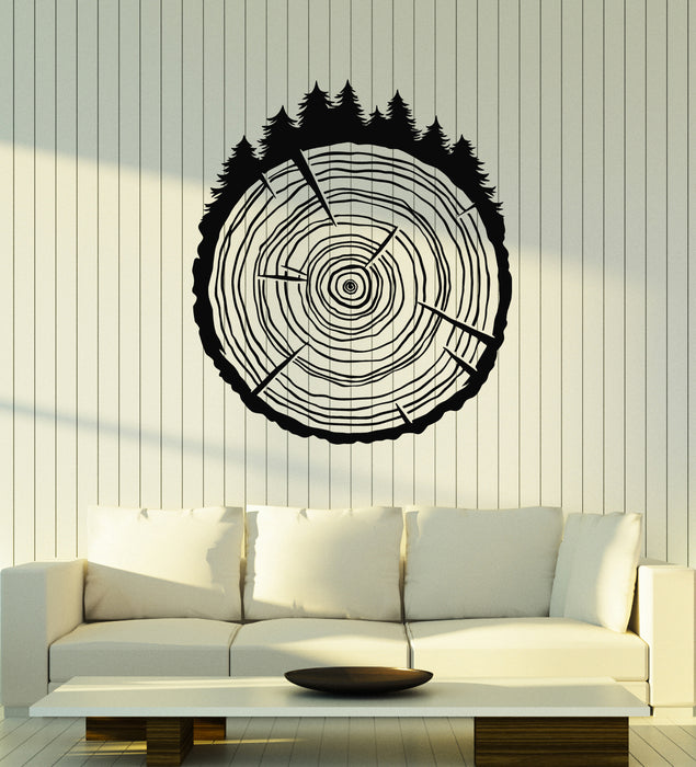 Vinyl Wall Decal Woodworks Forest Tree Stump Icon Woodcutter  Stickers Mural (g7482)