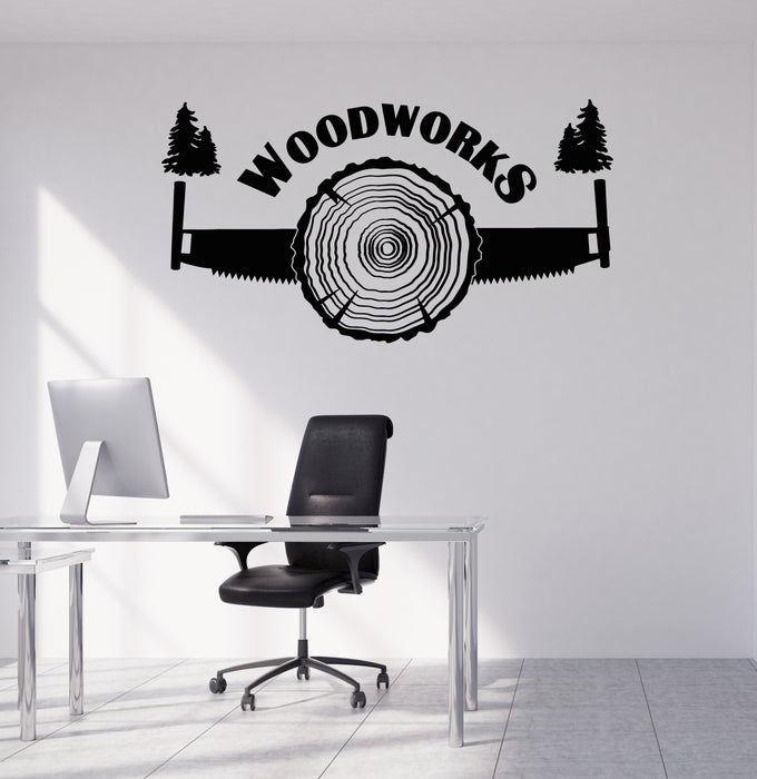 Vinyl Wall Decal Woodworking Furniture Workshop Wood Forest Stickers Mural (g8207)