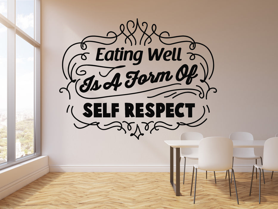 Vinyl Wall Decal Healthy Eat Words Kitchen Decor Home Eating Well Stickers Mural (g1032)