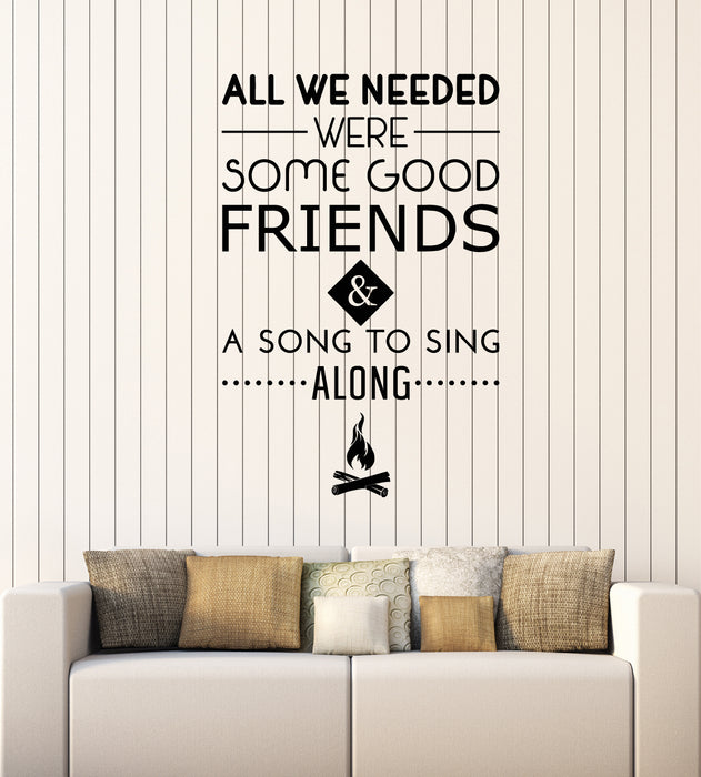 Vinyl Wall Decal Inspirational Quote Phrase Good Friends Camp Stickers Mural (g3474)