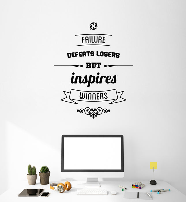 Vinyl Wall Decal Inspiring Quote Failure Inspires Winners Stickers Mural (g4190)