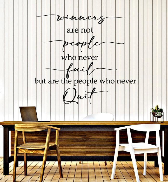 Vinyl Wall Decal Lettering Motivational Quote Winners People Stickers Mural (g7960)