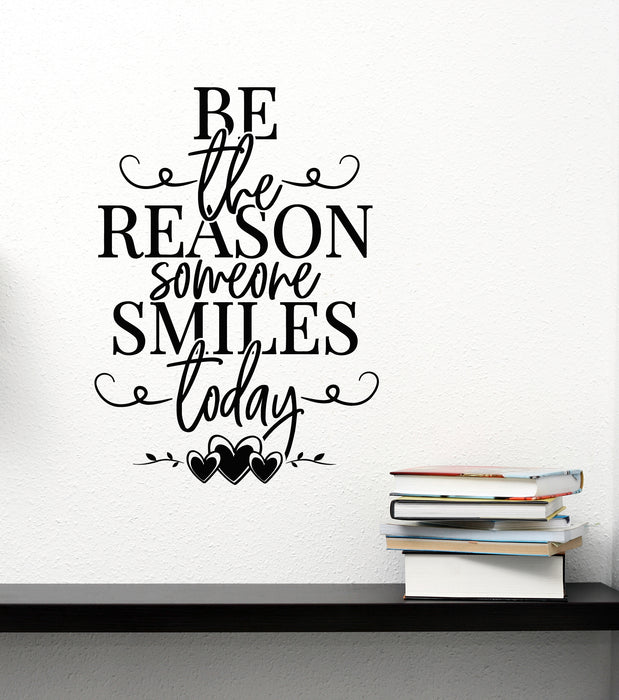 Vinyl Wall Decal Lettering Smiles Today Inspiration Quote Words Stickers Mural (g8156)