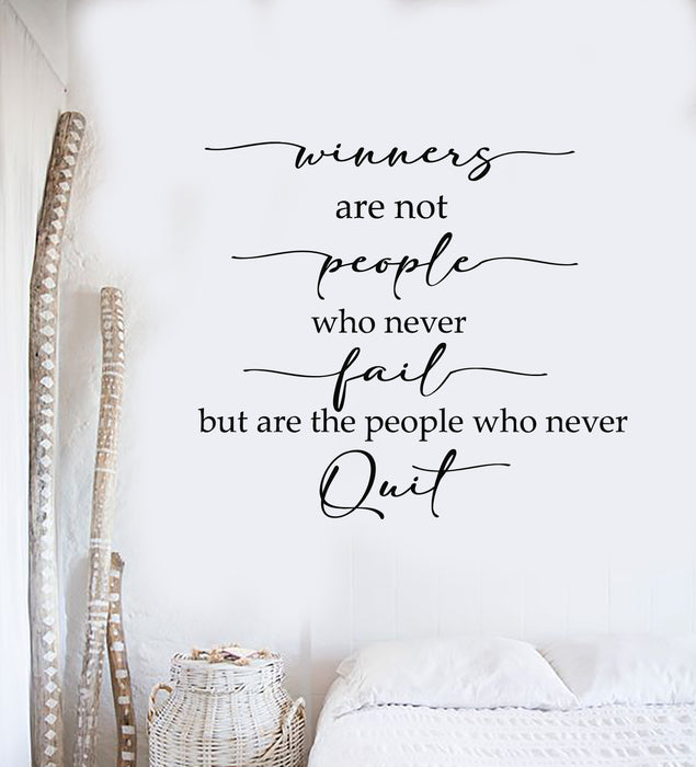 Vinyl Wall Decal Lettering Motivational Quote Winners People Stickers Mural (g7960)