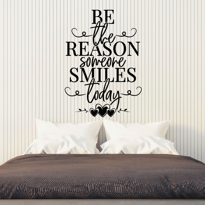 Vinyl Wall Decal Lettering Smiles Today Inspiration Quote Words Stickers Mural (g8156)