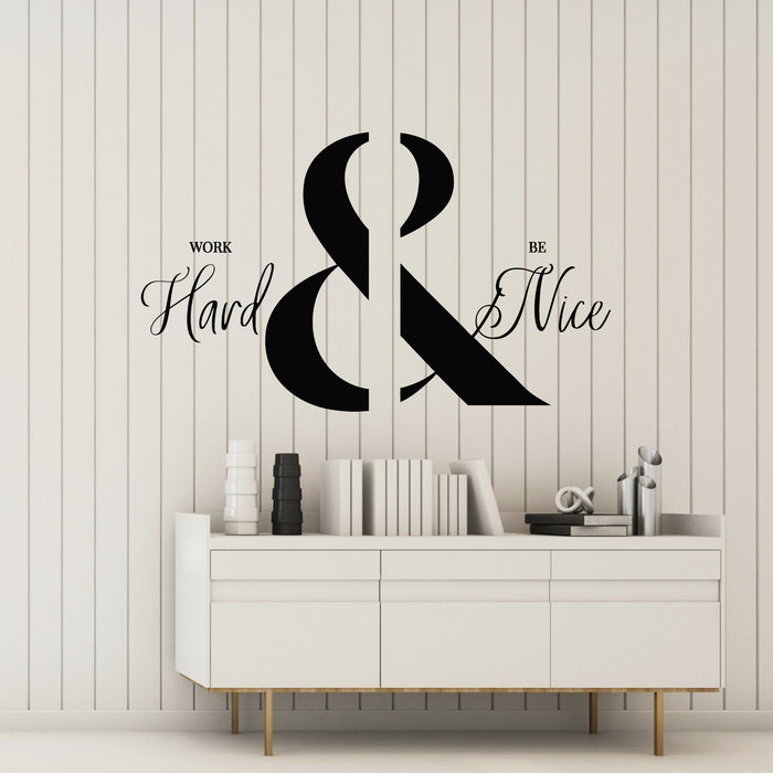 Виниловая наклейка на стену с фразой «Трудись усердно и будь милым», типографика, плакат, наклейки, настенная живопись (g8058)